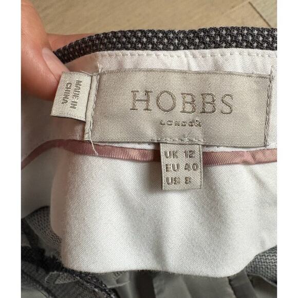 Hobbs London Tailored Gray Houndstooth Trousers - Size 8 $270 - Picture 3 of 8